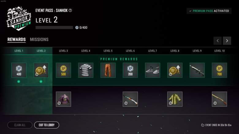 event pass sanhok