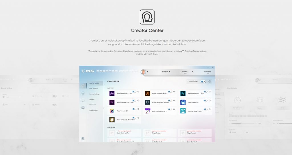 MSI Creator Center
